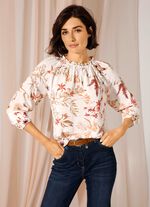 Slip-on blouse met bloemenprint 