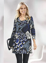 Lang shirt met all-over print 