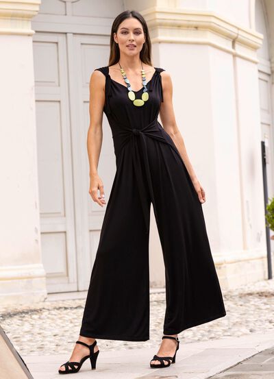 Jumpsuit met aangehechte tailleband in 3 kleuren 