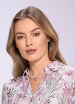 Halsketting met decoratieve kralen en strass hartje 