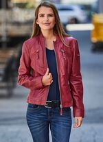 Kort leren jack van &ldquo;Cabrini&rdquo; 