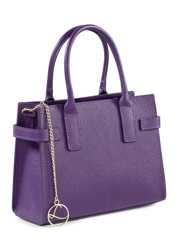 Laurina tas van generfd kalfsnappaleer PAARS