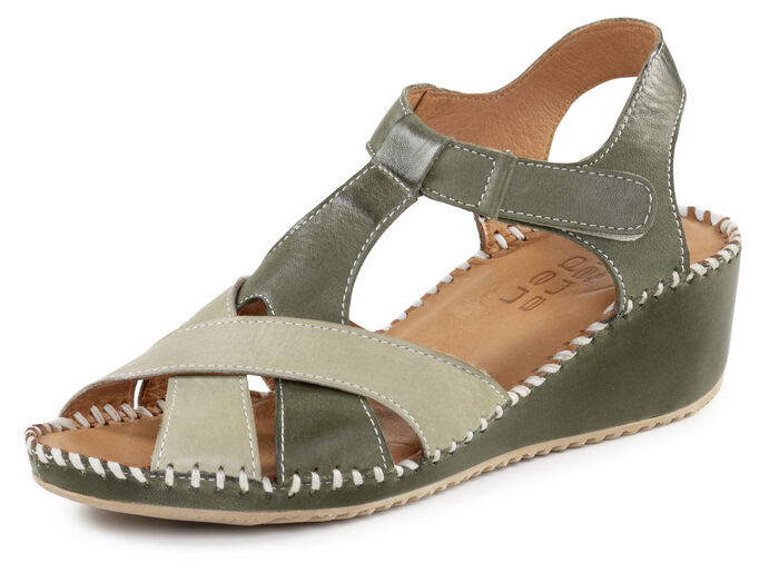 ELENA EDEN sandalen gemaakt van zacht nappaleer GROEN