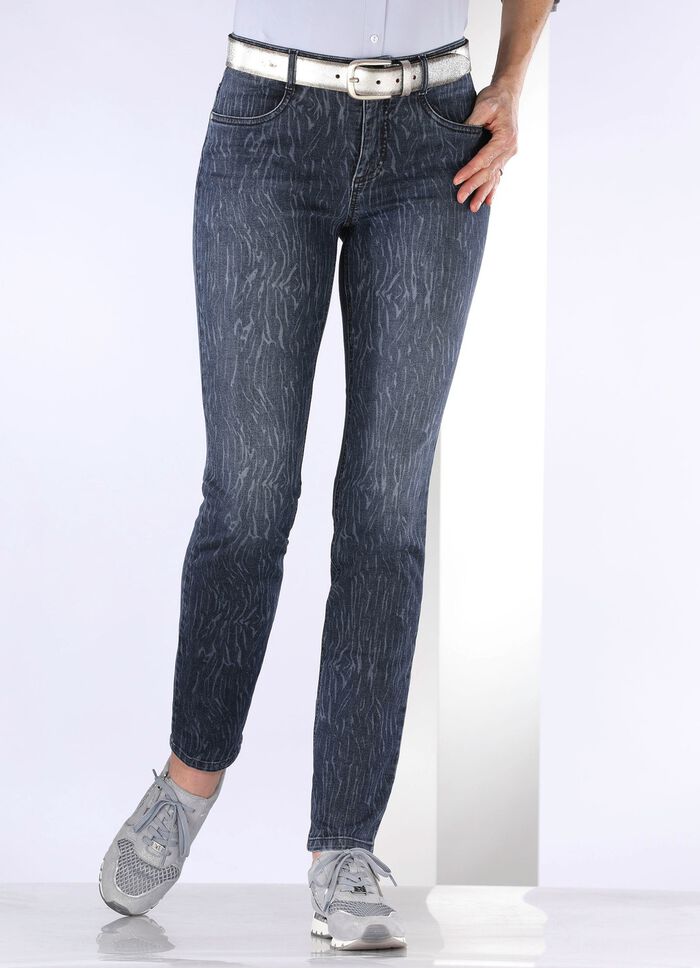 Power-stretch-jeans DONKERBLAUW