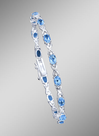 Armband met echte blauwe topazen 