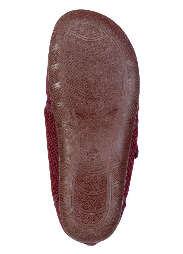 Comfortabele dames klittenbandschoenen, breedte H, gemaakt van mesh en textielmateriaal BORDEAUX