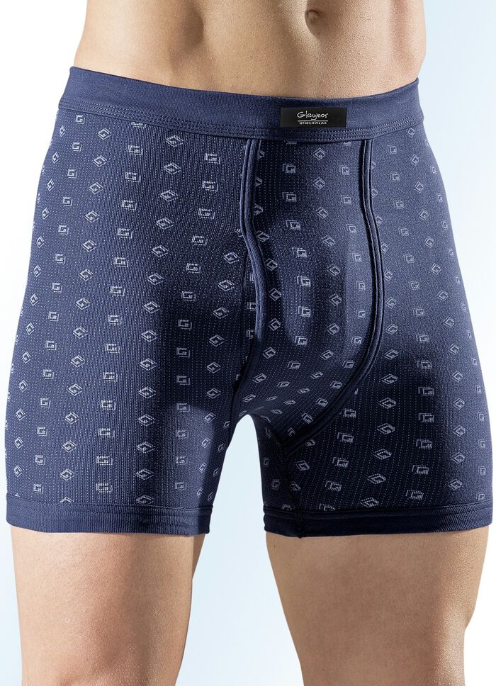 Set van vijf onderbroeken van fijne ribstof met bont 