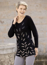 Shirt met contrasterende print ZWART