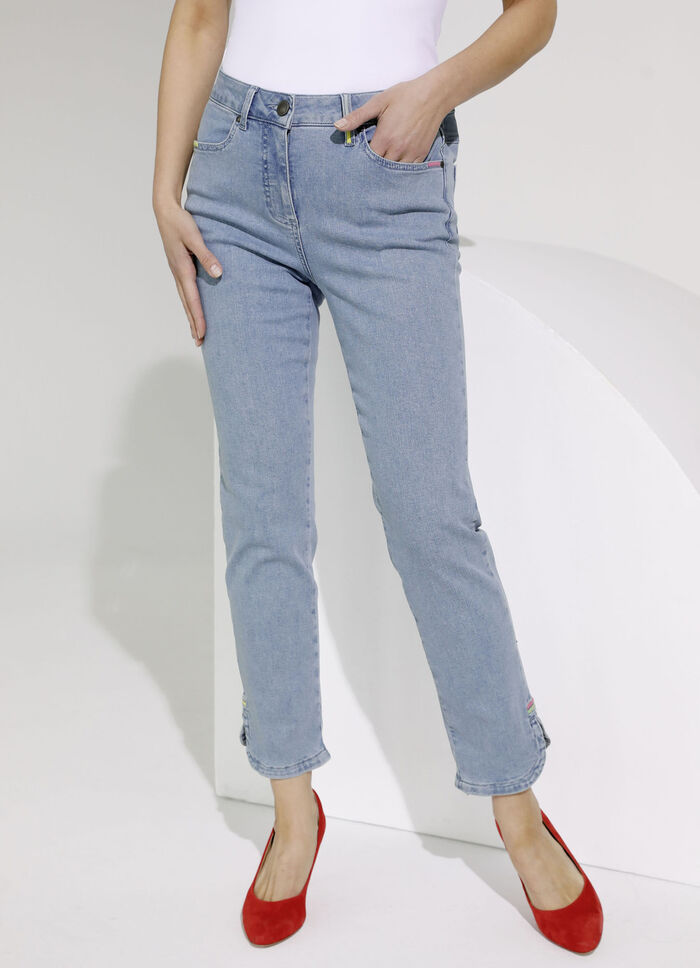 Enkellange jeans in 5-pocketmodel 