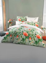 Beddenset met bedrukking aan beide zijden in seersucker-kwaliteit 