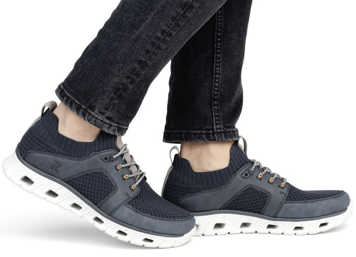 Rieker sneakers met elastische decoratieve vetersluiting DUNKELBLAU