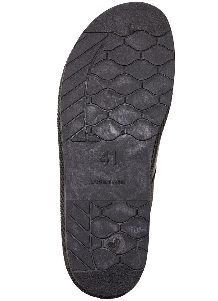 Muiltje met anatomisch gevormd diep voetbed ZWART-BORDEAUX-GRIJS