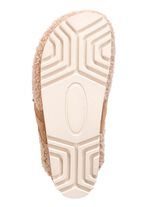 Laurina pantoffels van zacht pluche met velours bies ZANDBEIGE