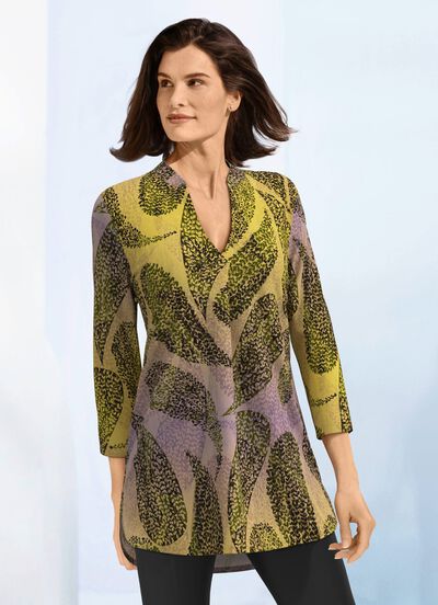 Lang shirt met decoratieve plooi aan de voorkant 