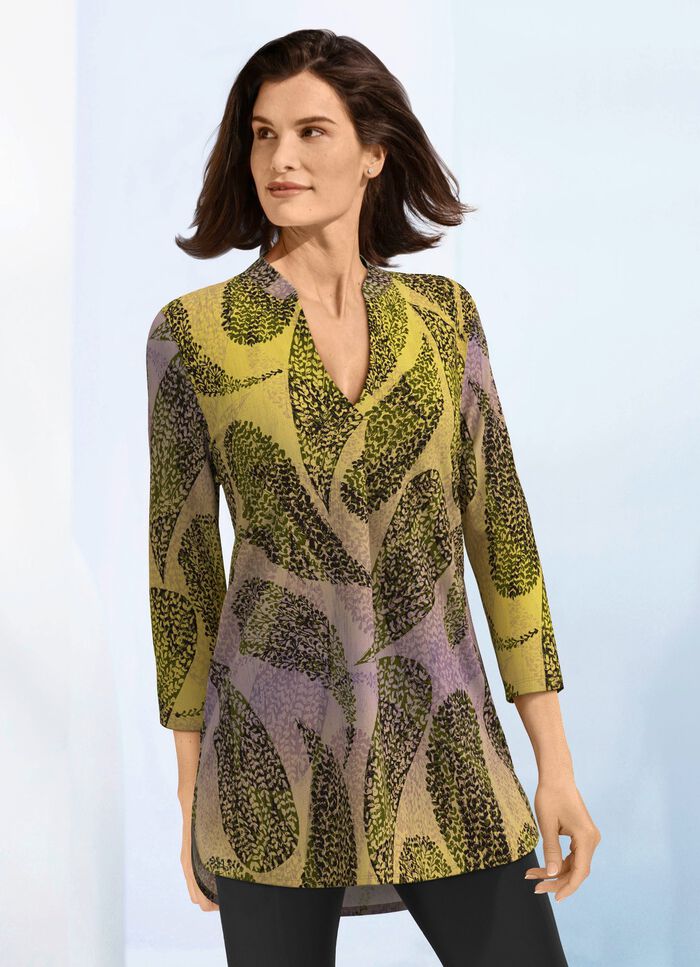 Lang shirt met decoratieve plooi aan de voorkant 