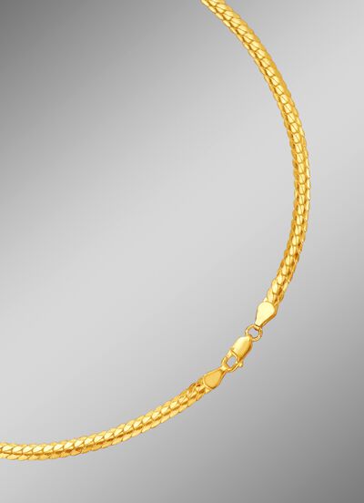 Smalle en platte gouden schakelketting of armband 