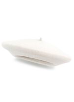 Elegante damesbaret van zuiver scheerwol WOLLWEISS