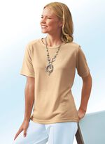 Shirt in 13 kleuren met korte mouwen BEIGE