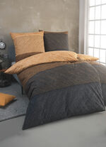 Knuffelzachte katoenen beddengoedset BEIGE-GRAU