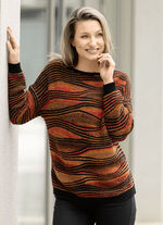 Trui met een uitgebreid design SCHWARZ-ORANGE-MULTICOLOR