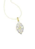 Hanger met diamanten in een bloemmotief 