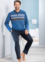 Hajo pyjama met knoopsluiting en open manchetten 