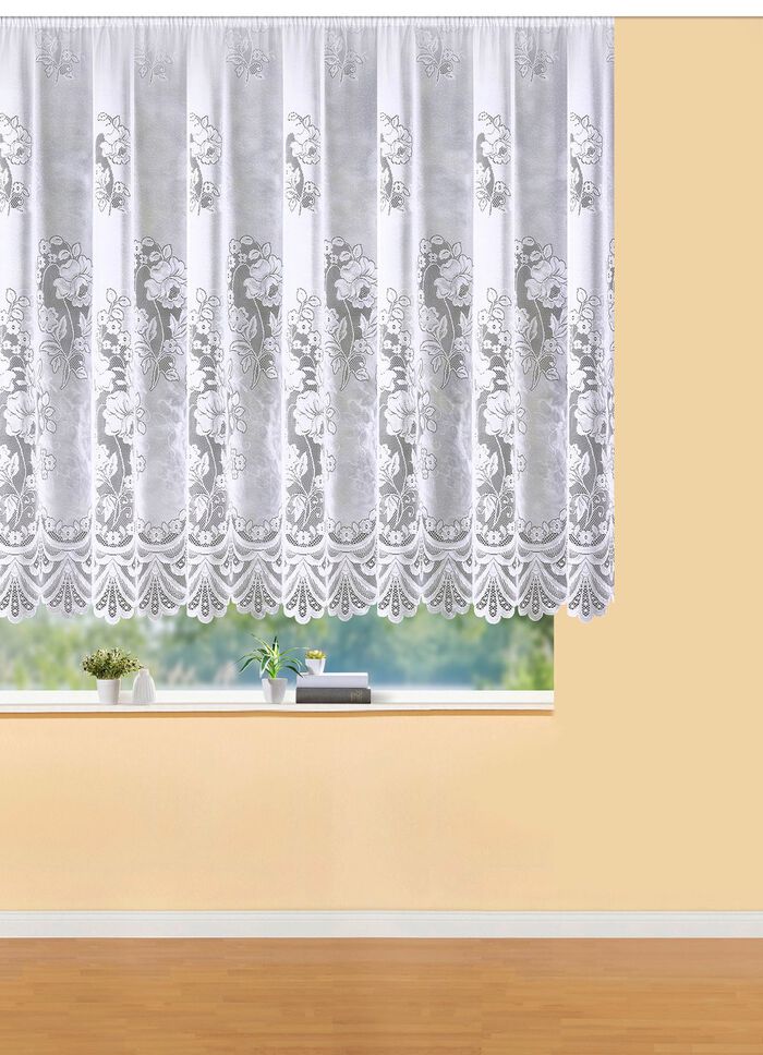 Bloemengordijn met automatische plooien 