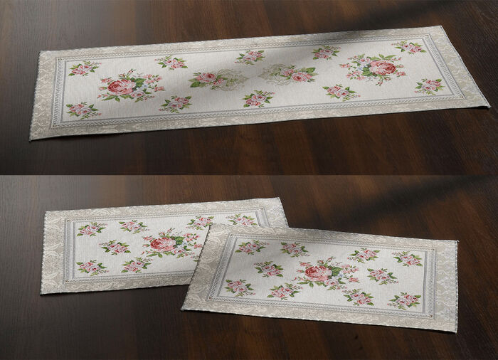 Tafel- en kamerdecoratie met een romantisch rozenmotief MULTICOLOR