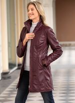 Korte leren jas van &ldquo;Cabrini&rdquo; BORDEAUX