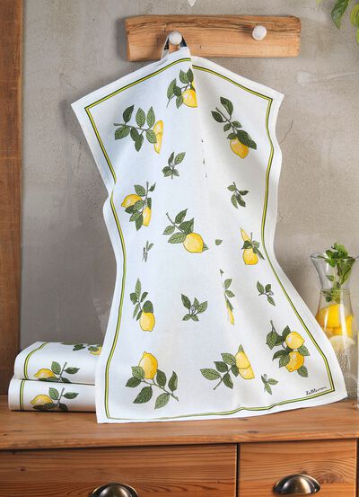 Halflinnen theedoeken, set van 3 