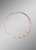 Tweekleurige ketting met synthetische zirkonia 