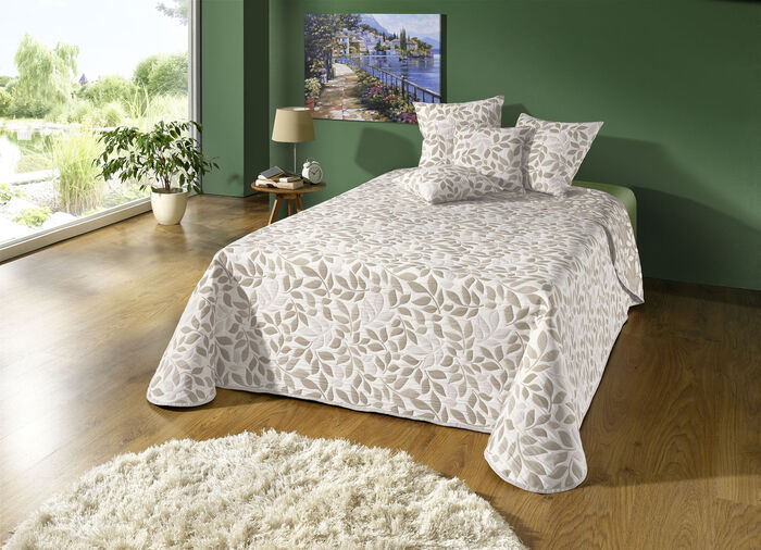 Hoogwaardige sprei met lintbinding NATUUR