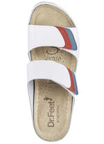 ELENA EDEN muiltjes met contrasterende inzetstukken WIT