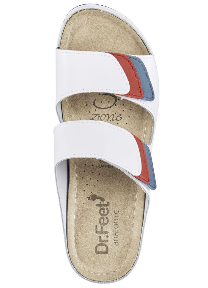 ELENA EDEN muiltjes met contrasterende inzetstukken WIT