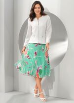 Geplooide rok met bloemenmotief 