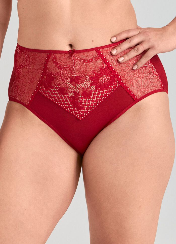 Miss Mary slip met gevoerde elastische kant ROT