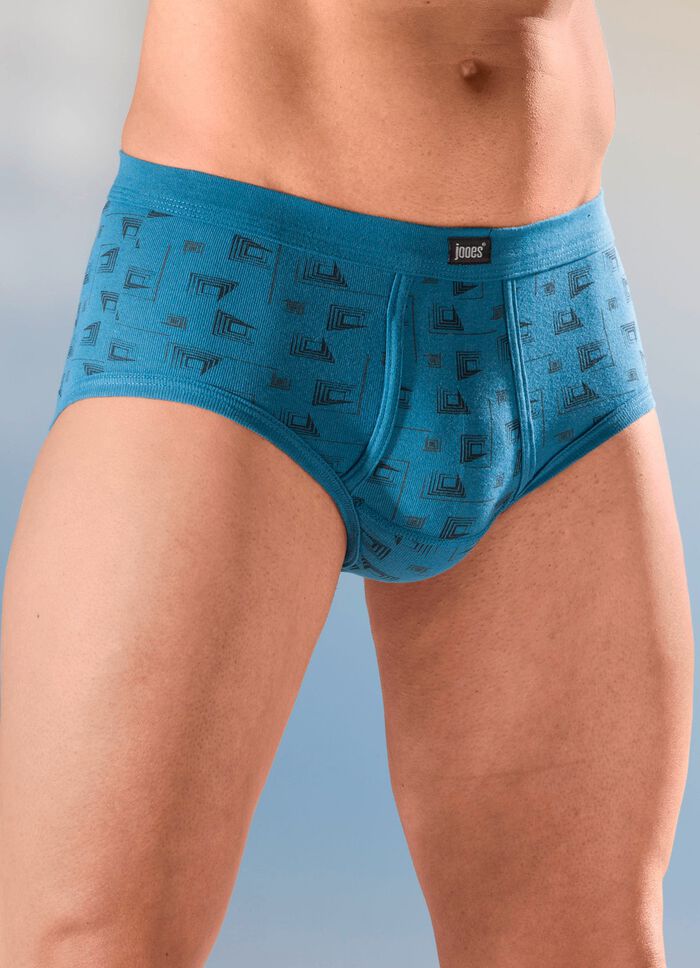 Set van vier slips van fijne ribstof met all-over patroon 