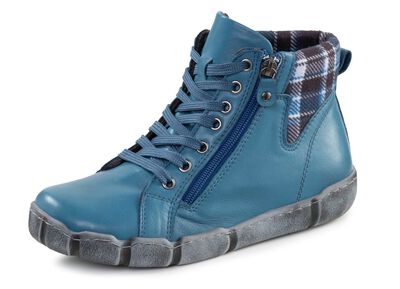 Veterlaarsje Andrea Conti met geruite textielboord 