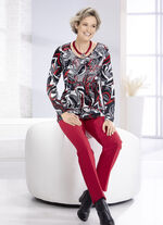 Shirt met ronde V-hals 
