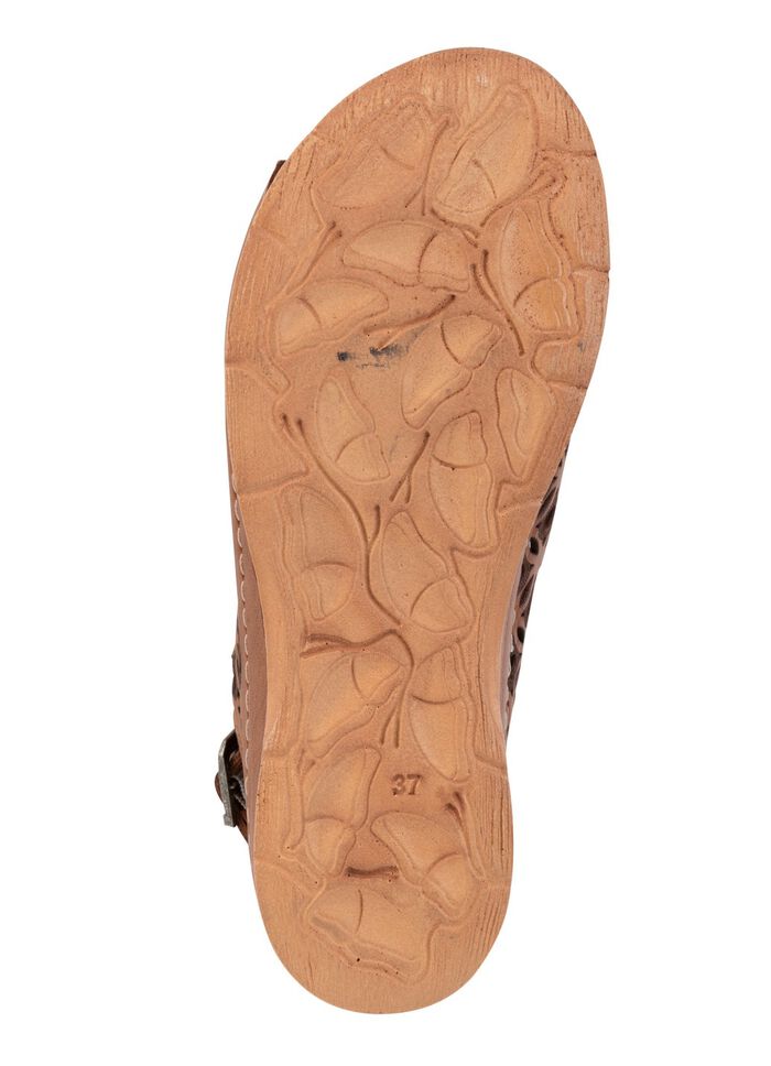 Gemini sandaal van geperforeerd nappaleer met reli&euml;f 