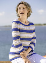 Trui met duurzaam gerecycled katoen BLAU-BEIGE-WEISS
