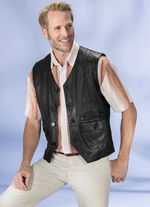 Leren vest "Redpoint" in 2 kleuren ZWART