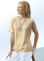 Shirt in 13 kleuren met korte mouwen BEIGE