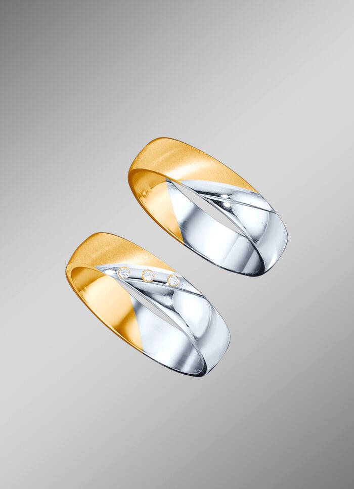 Trouwring in geel en wit goud 