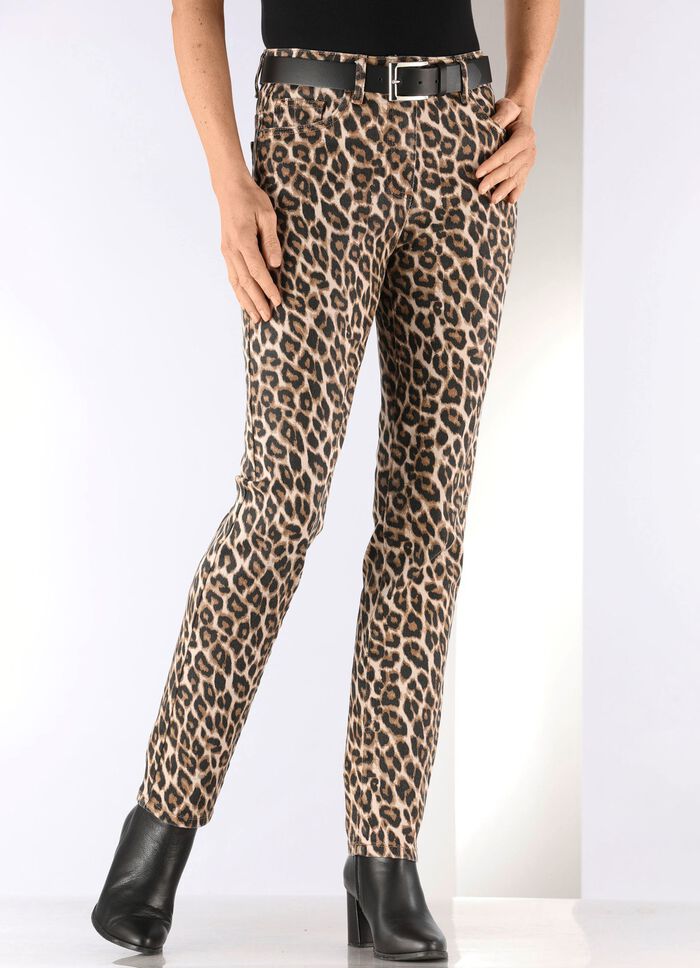Broek met trendy luipaardprint 