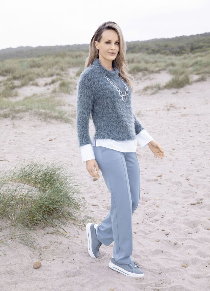 Trui in 2-in-1-look DENIM-RAUCHBLAU-SCHWARZ-WEISS
