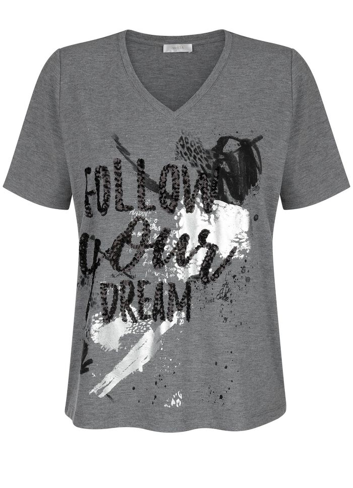 Shirt met uitgebreide paillettenversiering 