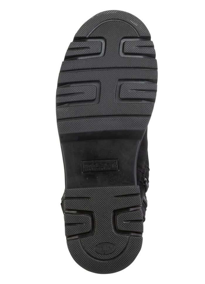 Waldl&auml;ufer enkellaarzen van rundnubuckleer ZWART