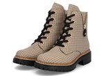 Rieker, trendy dames enkellaarsjes, winterschoenen, met rits BEIGE-ZWART