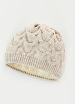 Warme damesmuts met trendy kabelpatroon SAND